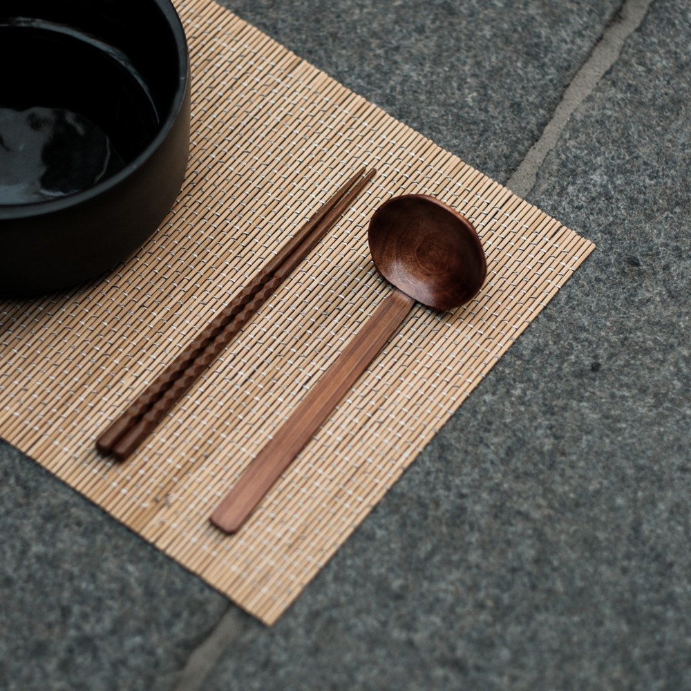 teaktræ 龜甲拉麵勺筷